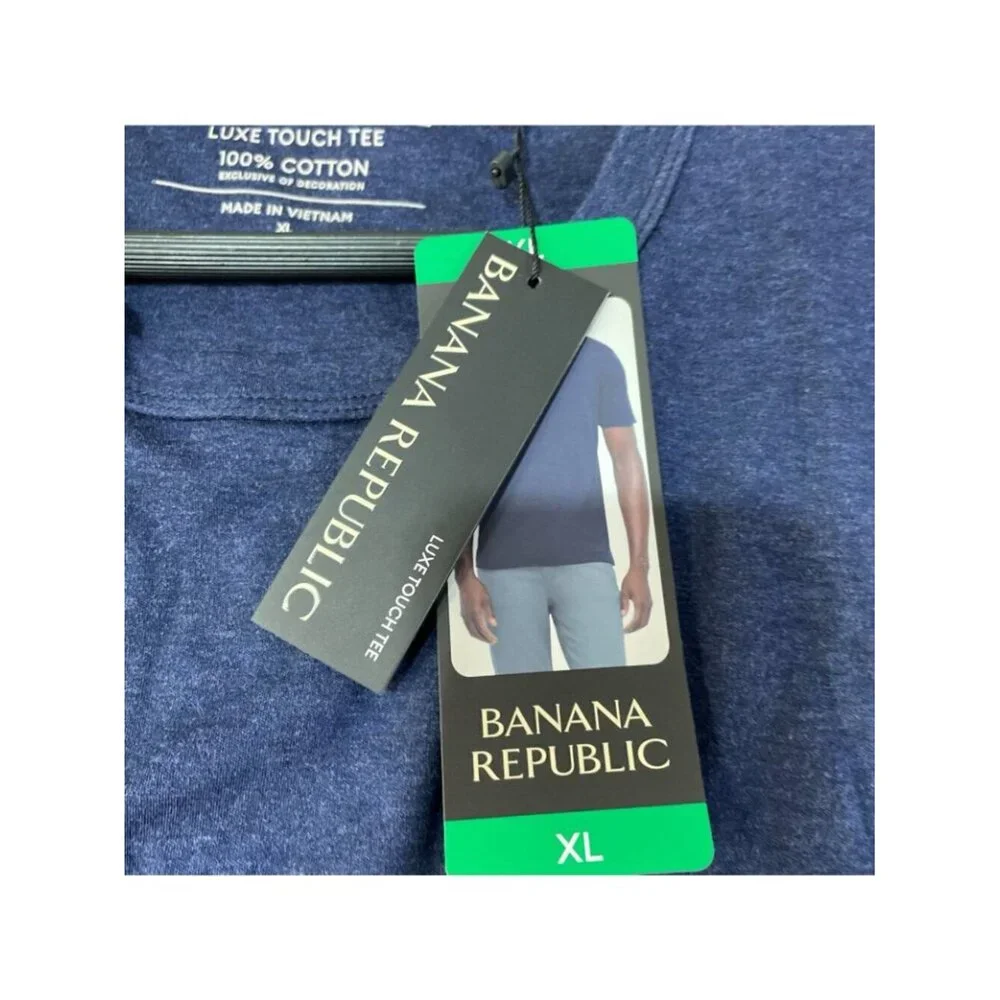 NWT Banana Republic Men's XL Blue Luxe Touch Tee T-Shirt 100% Cotton